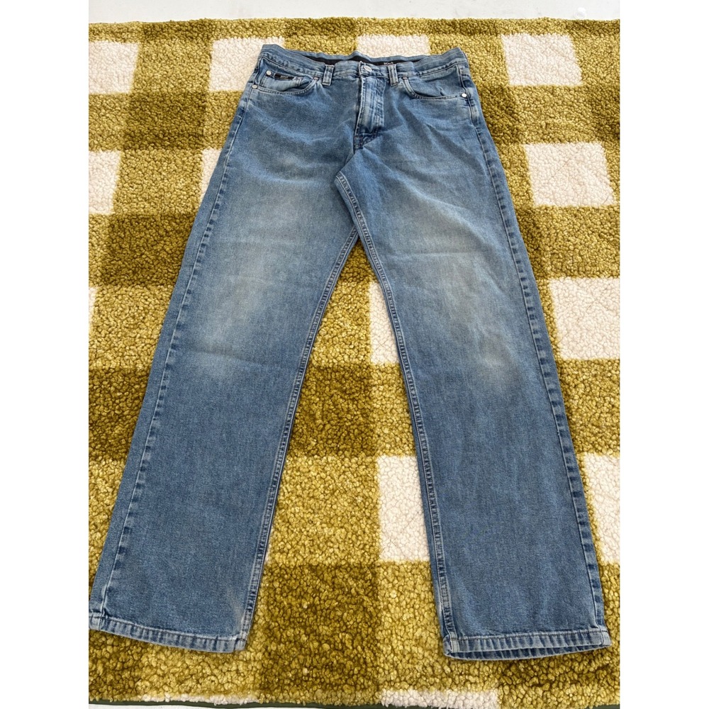 Hugo Boss Alabama Mens Straight Leg Jeans Blue Mid Wash W34 L32 Made in Italy